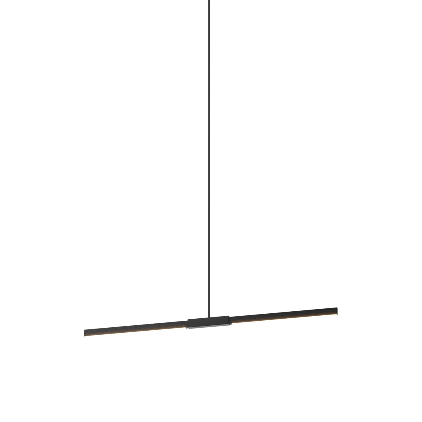 Stickbulb 4ft Linear LED Pendant Light in Ebonized Oak/Matte Black.