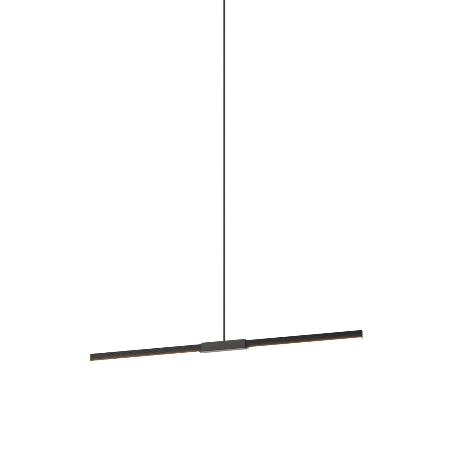 Stickbulb 4ft Linear LED Pendant Light in Ebonized Oak/Slate Grey.