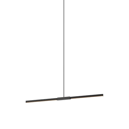 Stickbulb 4ft Linear LED Pendant Light in Ebonized Oak/Slate Grey.