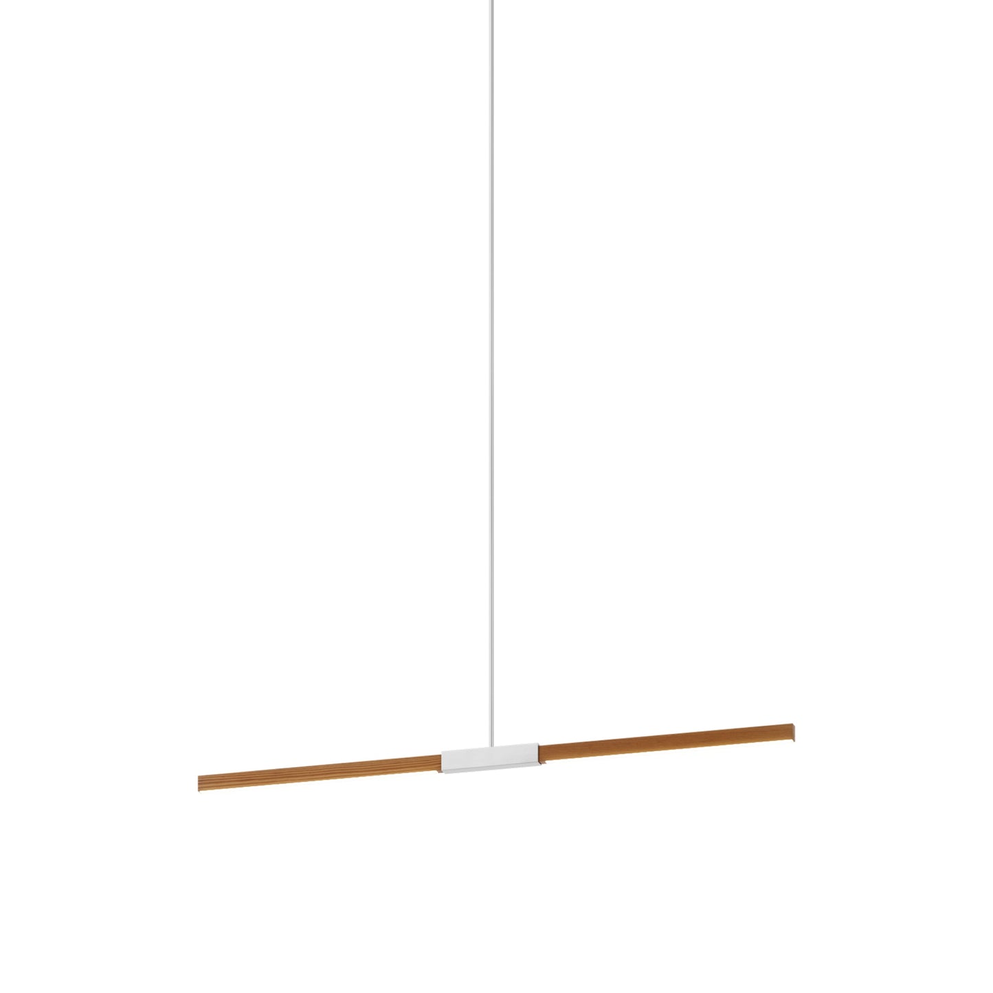 Stickbulb 4ft Linear LED Pendant Light in Heart Pine (Reclaimed)/Brushed Nickel.
