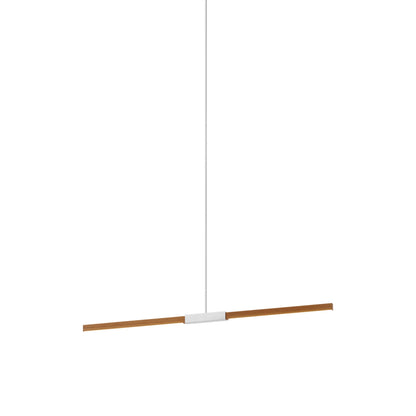 Stickbulb 4ft Linear LED Pendant Light in Heart Pine (Reclaimed)/Brushed Nickel.