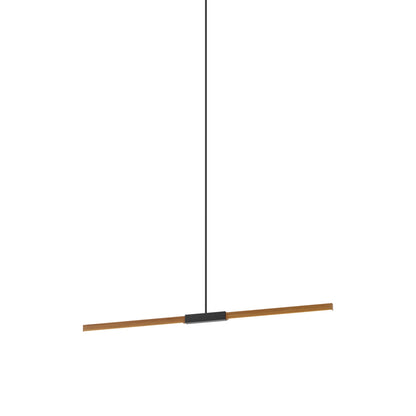 Stickbulb 4ft Linear LED Pendant Light in Heart Pine (Reclaimed)/Matte Black.