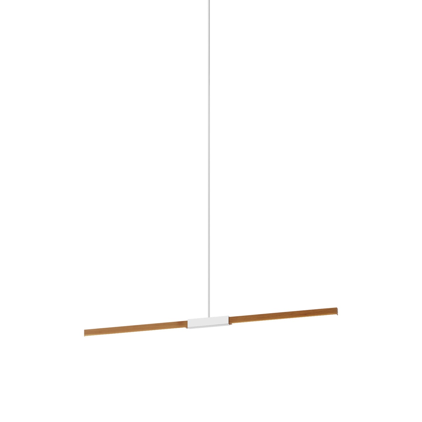 Stickbulb 4ft Linear LED Pendant Light in Heart Pine (Reclaimed)/Polished Nickel.