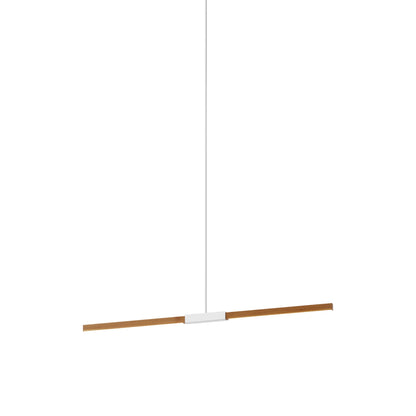 Stickbulb 4ft Linear LED Pendant Light in Heart Pine (Reclaimed)/Polished Nickel.
