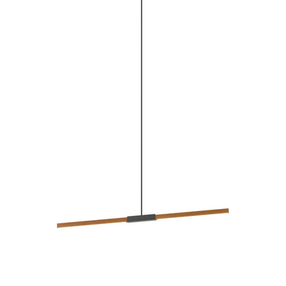 Stickbulb 4ft Linear LED Pendant Light in Heart Pine (Reclaimed)/Slate Grey.