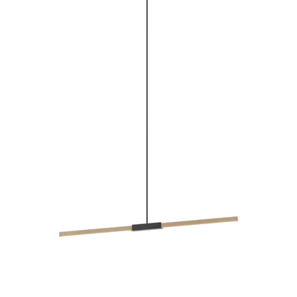 Stickbulb 4ft Linear LED Pendant Light in Maple/Blackened.