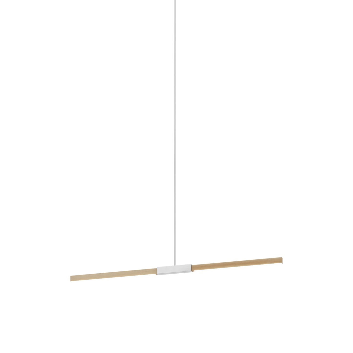 Stickbulb 4ft Linear LED Pendant Light in Maple/Brushed Nickel.