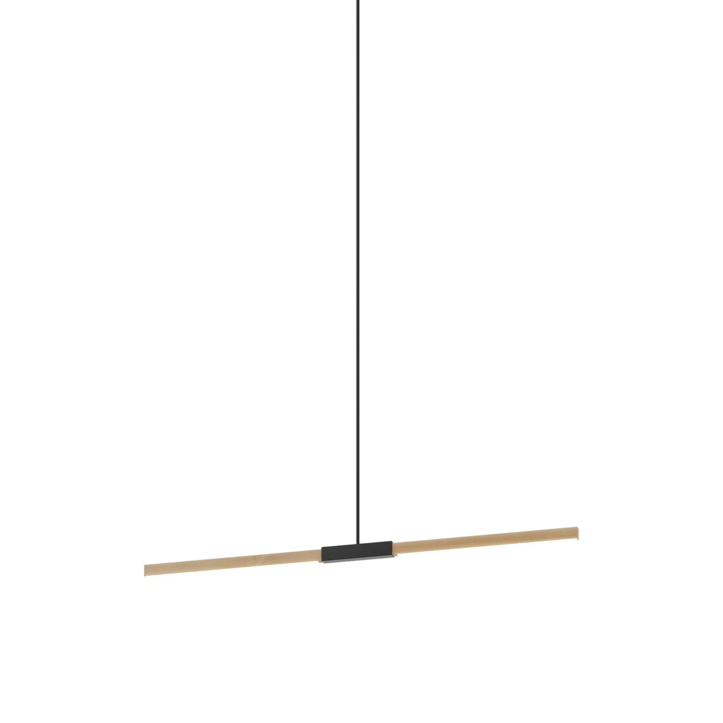 Stickbulb 4ft Linear LED Pendant Light in Maple/Matte Black.