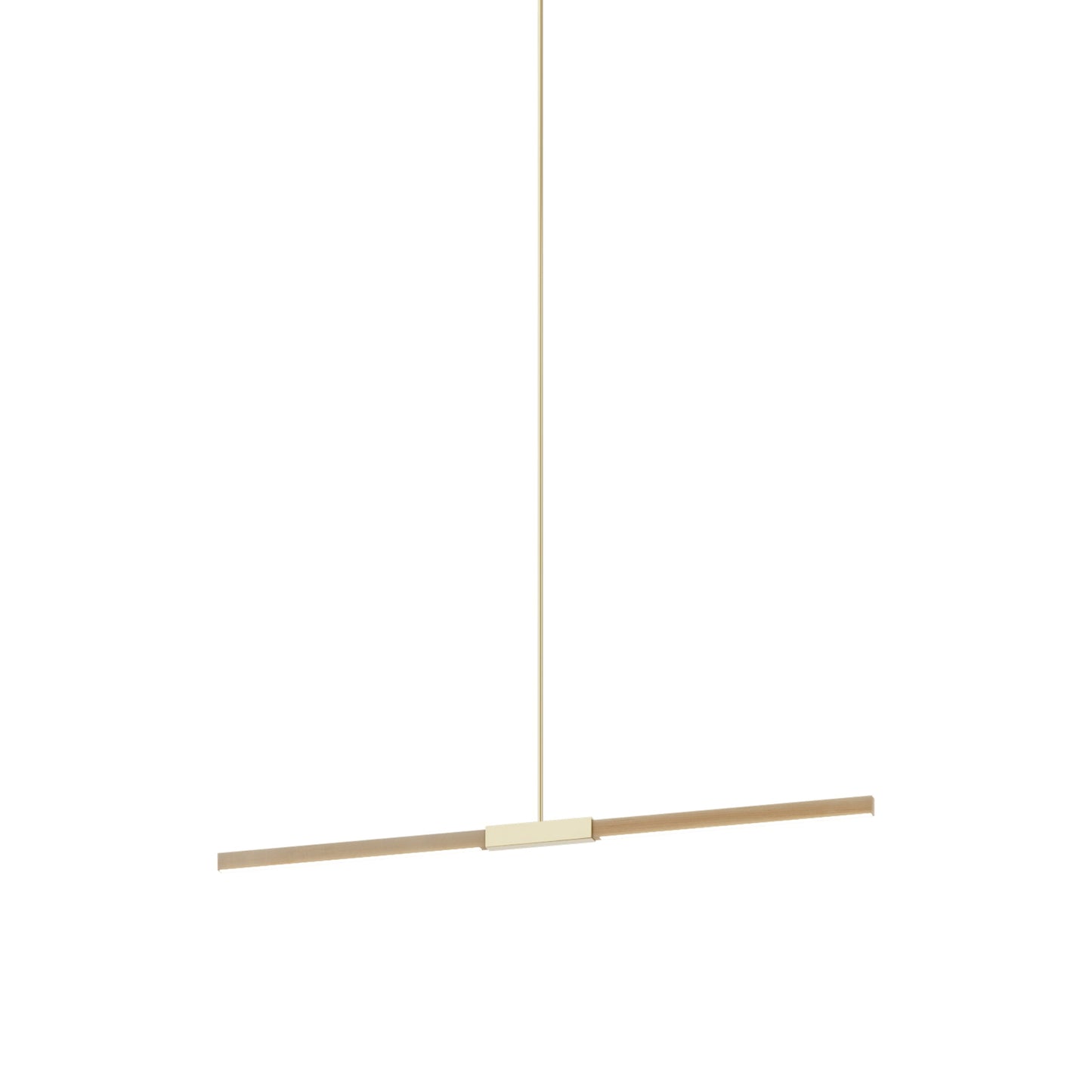 Stickbulb 4ft Linear LED Pendant Light in Maple/Polished Brass.