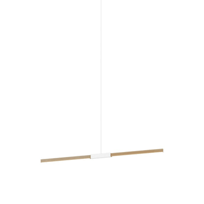 Stickbulb 4ft Linear LED Pendant Light in Maple/White.
