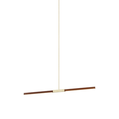 Stickbulb 4ft Linear LED Pendant Light in Water Tower Redwood/Brushed Brass.