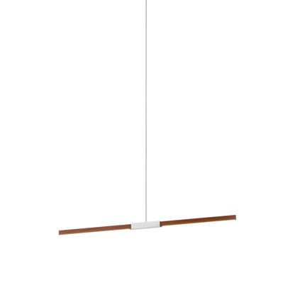 Stickbulb 4ft Linear LED Pendant Light in Water Tower Redwood/Brushed Nickel.
