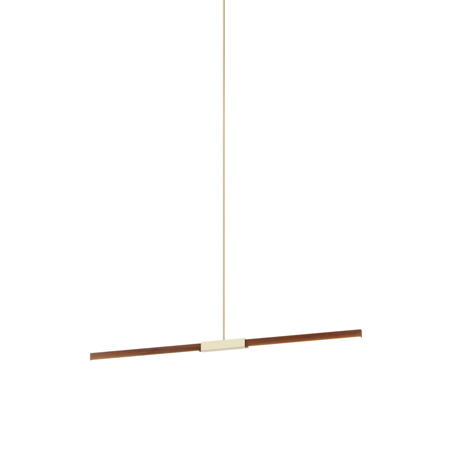 Stickbulb 4ft Linear LED Pendant Light in Water Tower Redwood/Polished Brass.