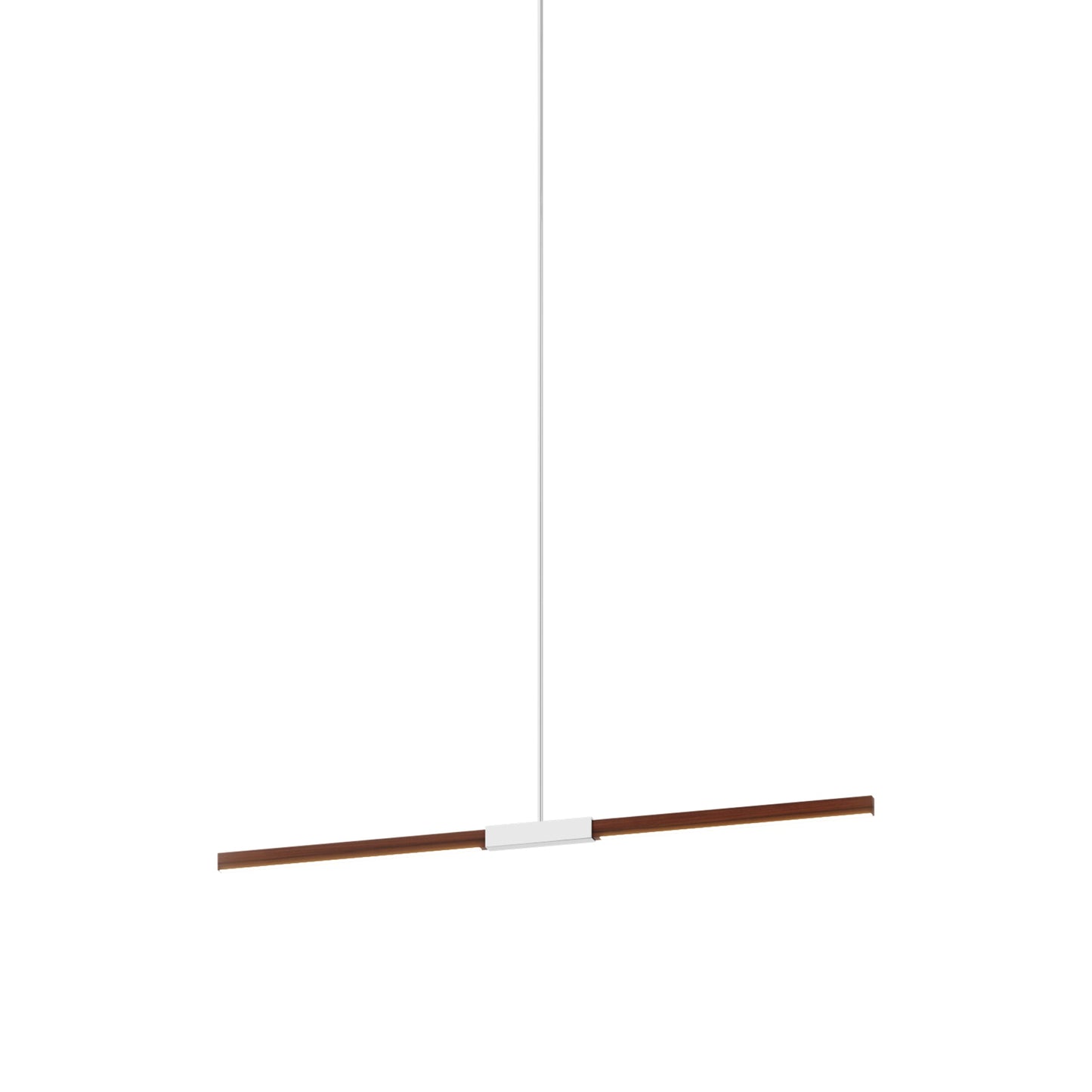Stickbulb 4ft Linear LED Pendant Light in Water Tower Redwood/Polished Nickel.