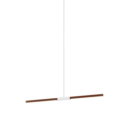 Stickbulb 4ft Linear LED Pendant Light in Water Tower Redwood/Polished Nickel.