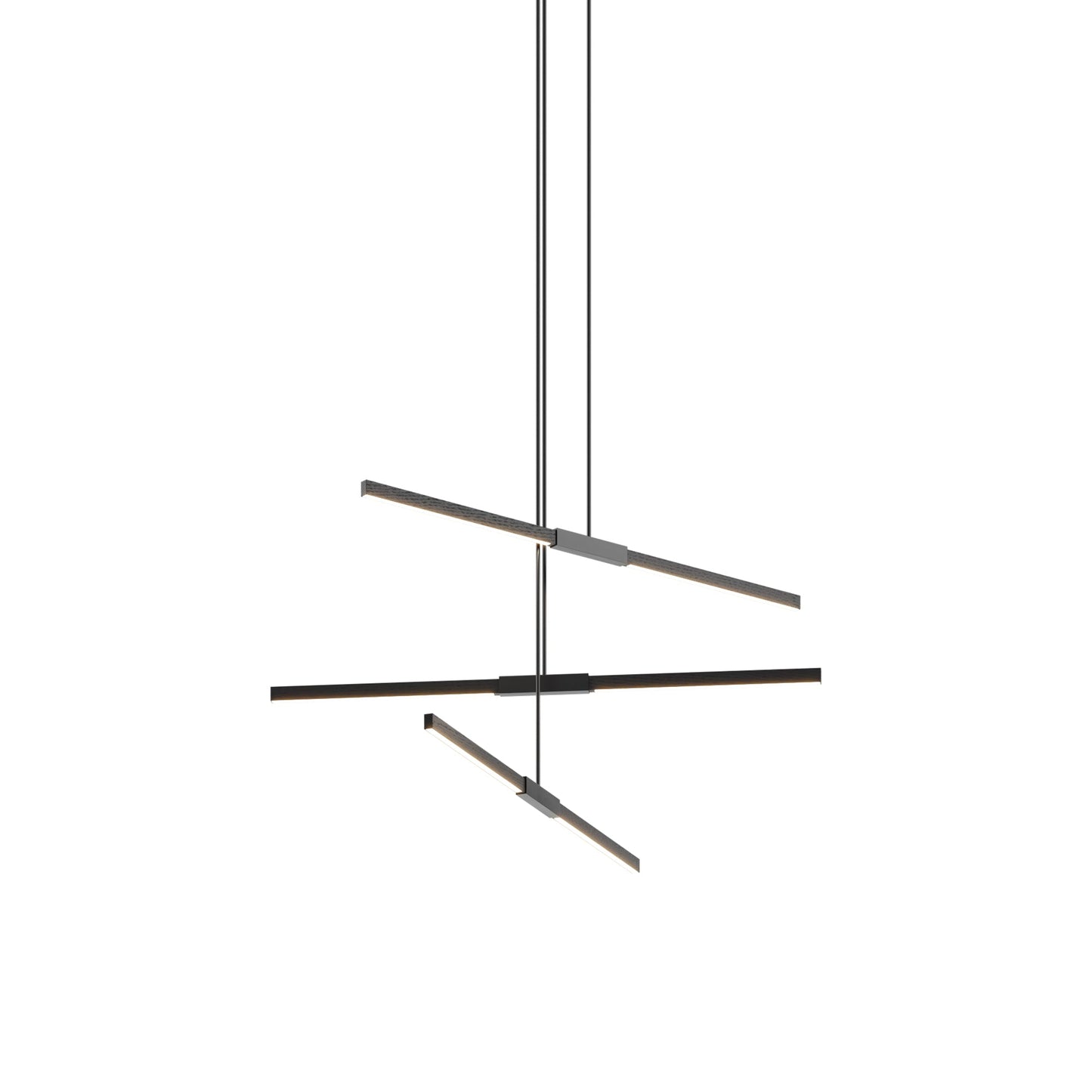 Stickbulb 4ft Multi Light Linear LED Pendant Light in Ebonized Oak/Blackened.