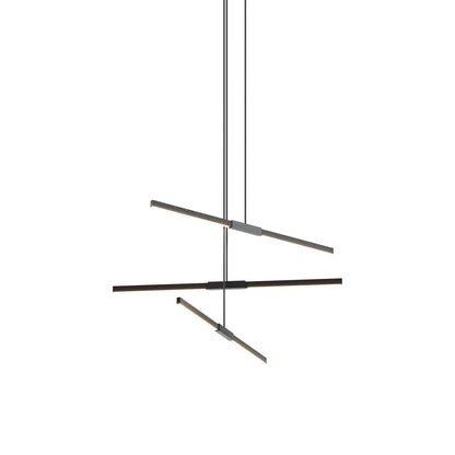 Stickbulb 4ft Multi Light Linear LED Pendant Light in Ebonized Oak/Blackened.