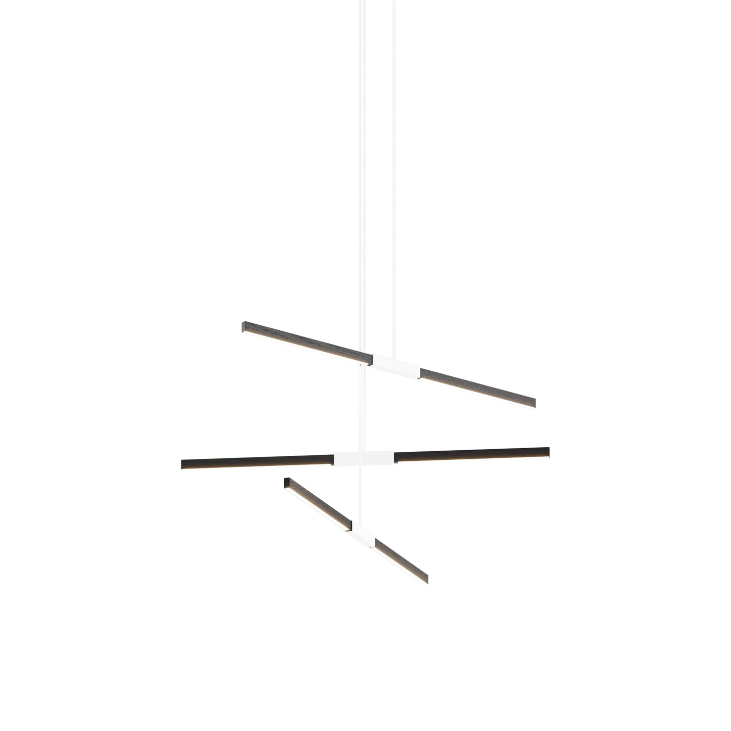 Stickbulb 4ft Multi Light Linear LED Pendant Light in Ebonized Oak/White.