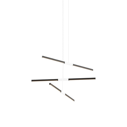 Stickbulb 4ft Multi Light Linear LED Pendant Light in Ebonized Oak/White.