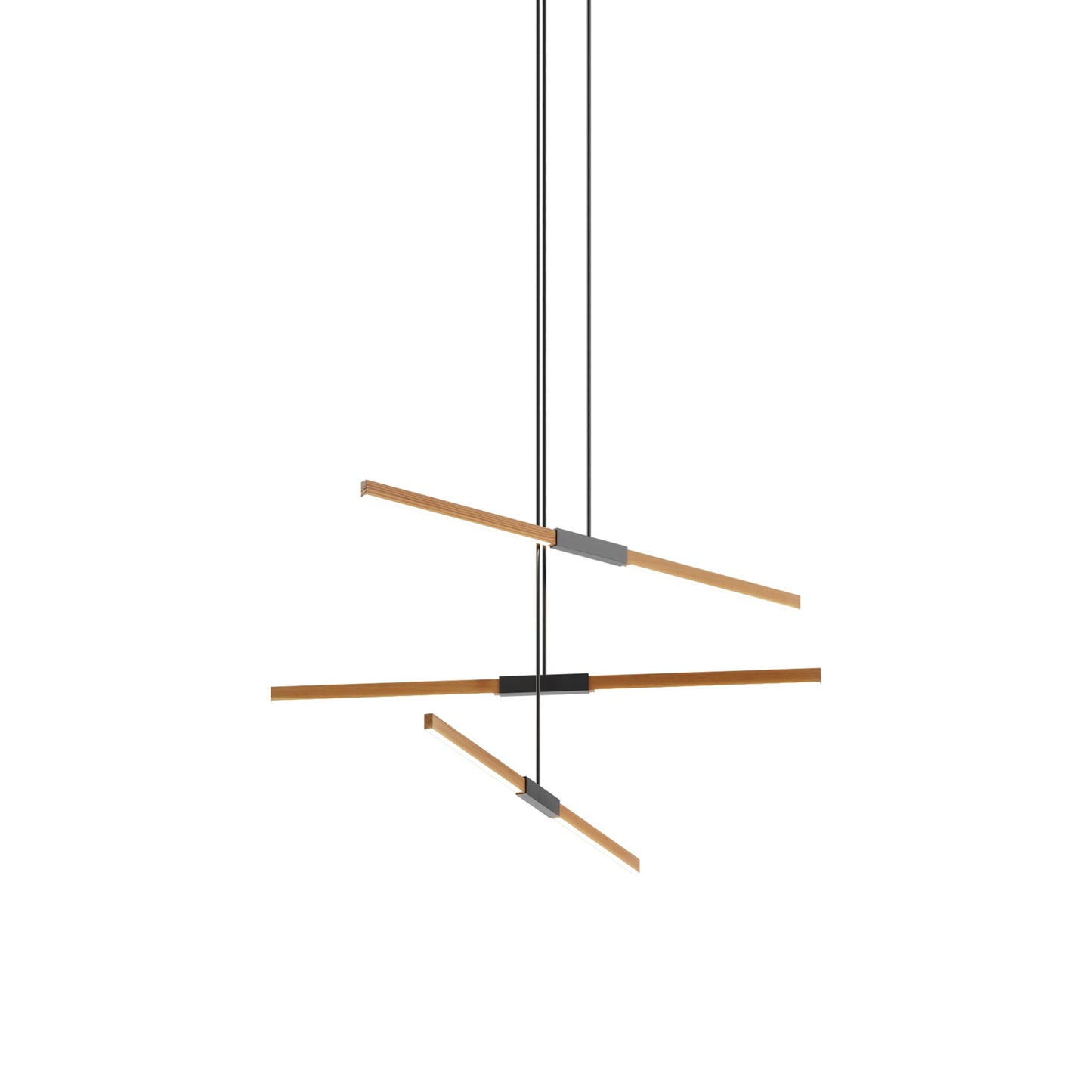 Stickbulb 4ft Multi Light Linear LED Pendant Light in Heart Pine (Reclaimed)/Blackened.