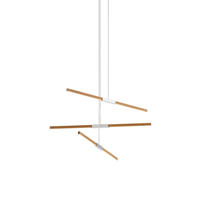 Stickbulb 4ft Multi Light Linear LED Pendant Light in Heart Pine (Reclaimed)/Brushed Nickel.