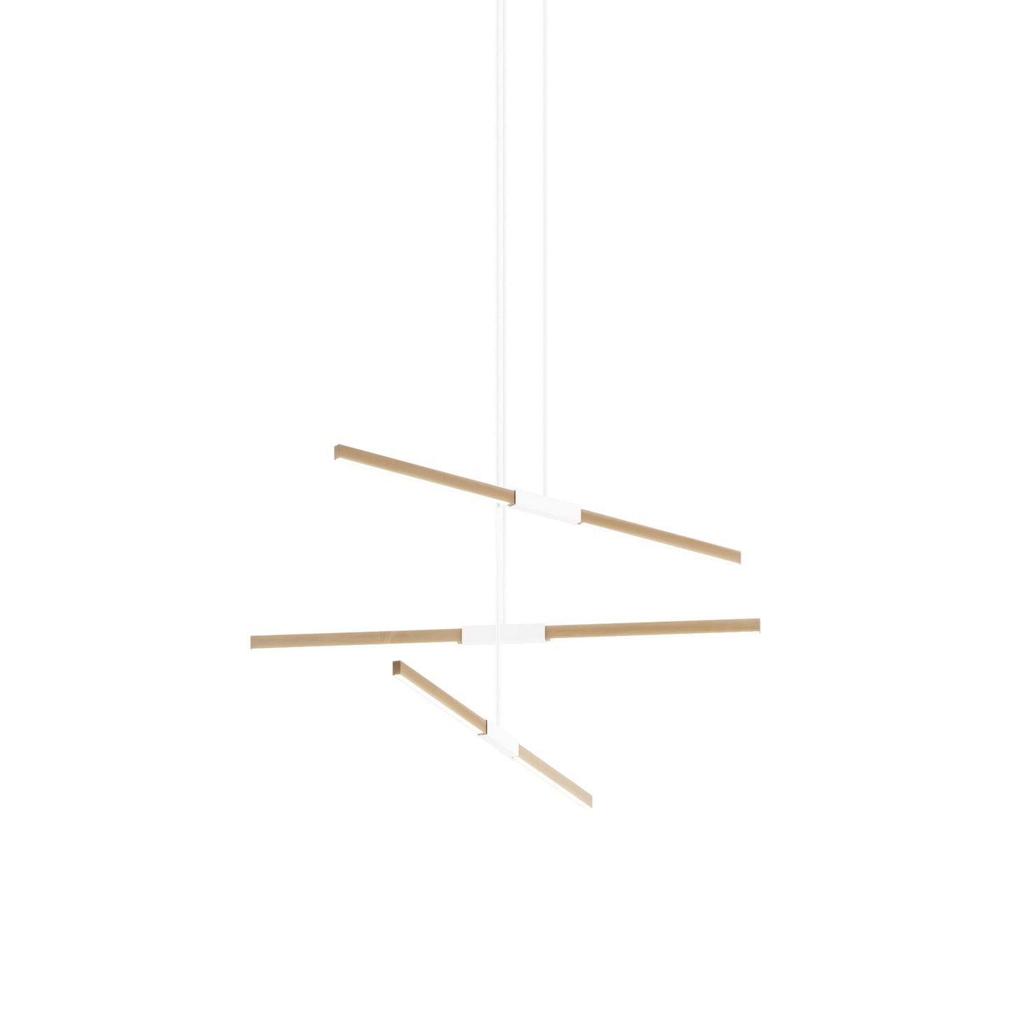 Stickbulb 4ft Multi Light Linear LED Pendant Light in Maple/White.