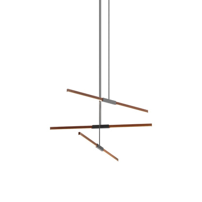 Stickbulb 4ft Multi Light Linear LED Pendant Light in Water Tower Redwood/Blackened.