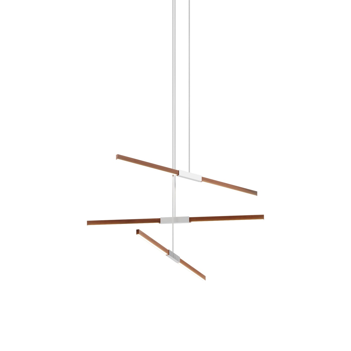 Stickbulb 4ft Multi Light Linear LED Pendant Light in Water Tower Redwood/Brushed Nickel.