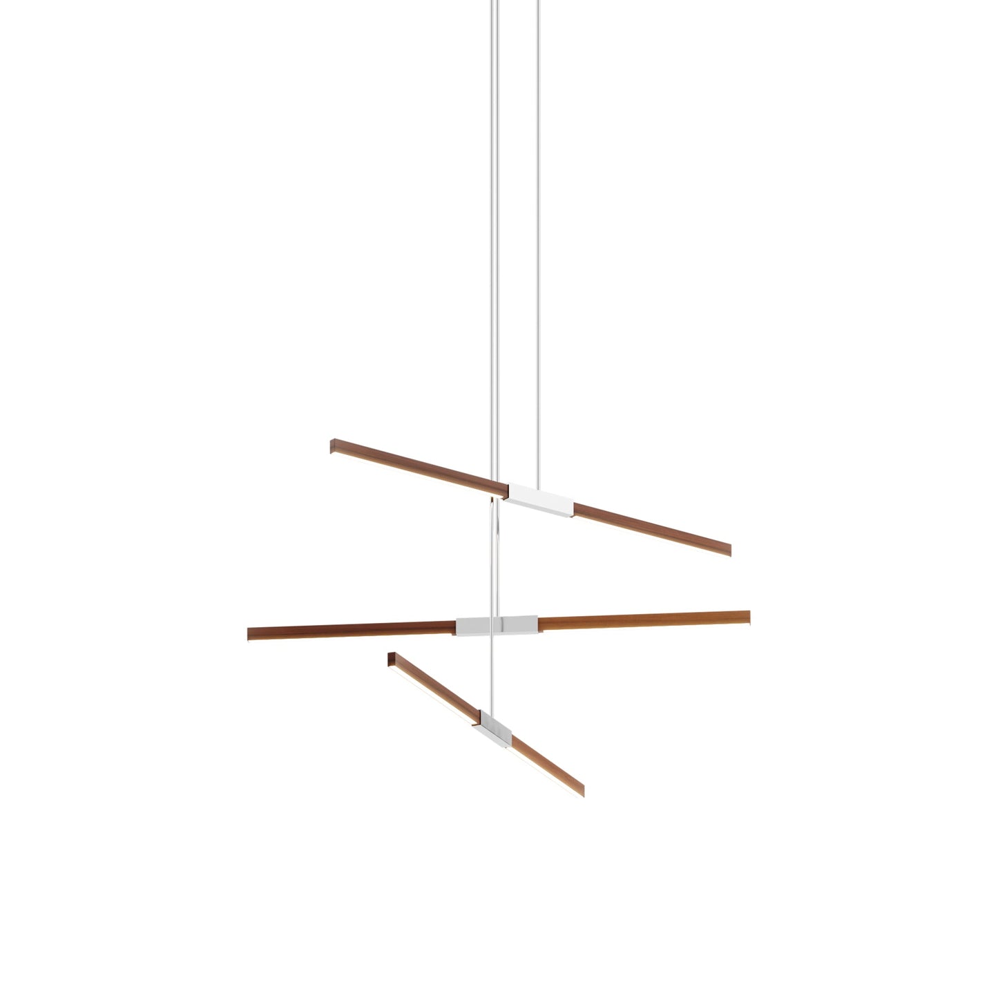 Stickbulb 4ft Multi Light Linear LED Pendant Light in Water Tower Redwood/Polished Nickel.