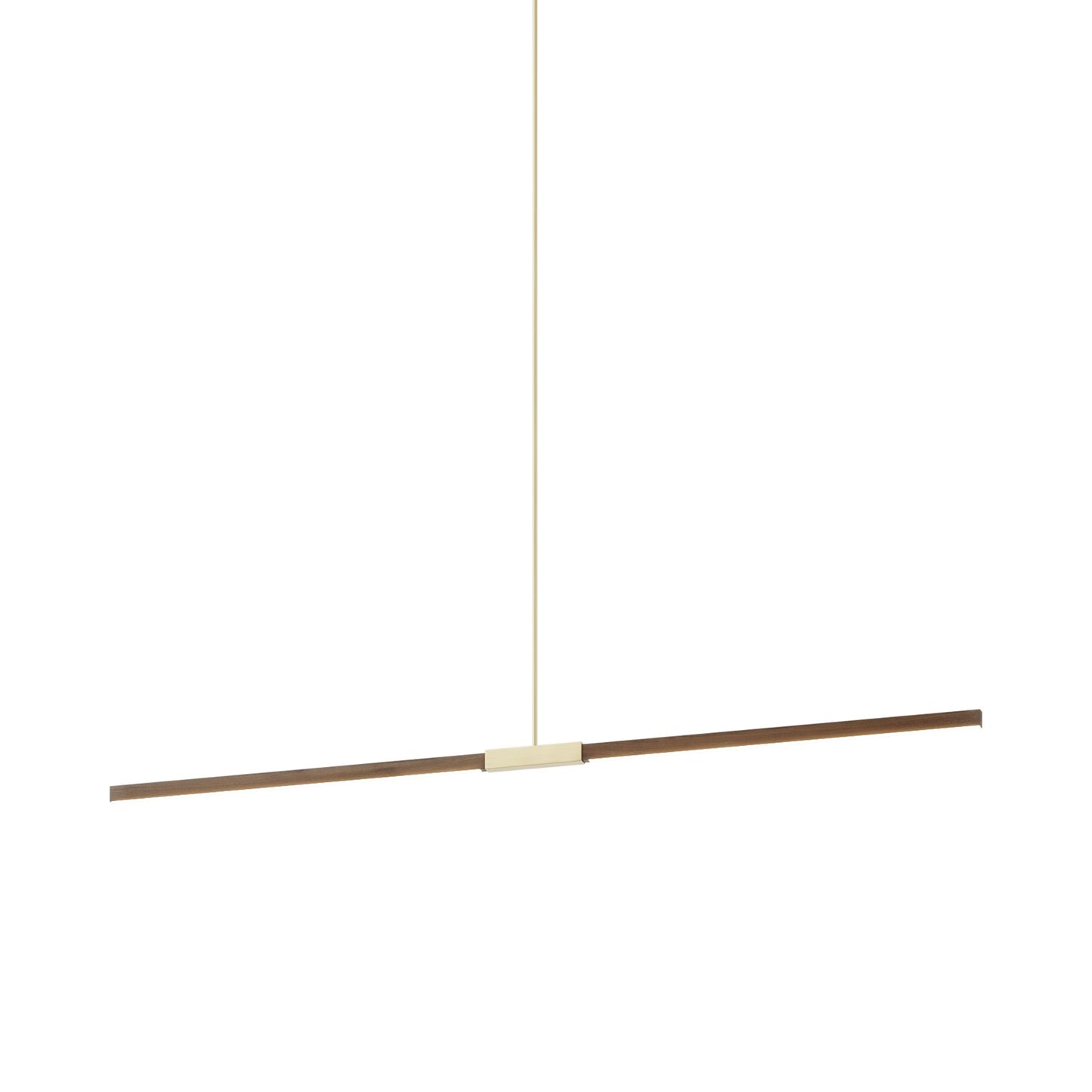 Stickbulb 6ft Linear LED Pendant Light in American Walnut/Brushed Brass.