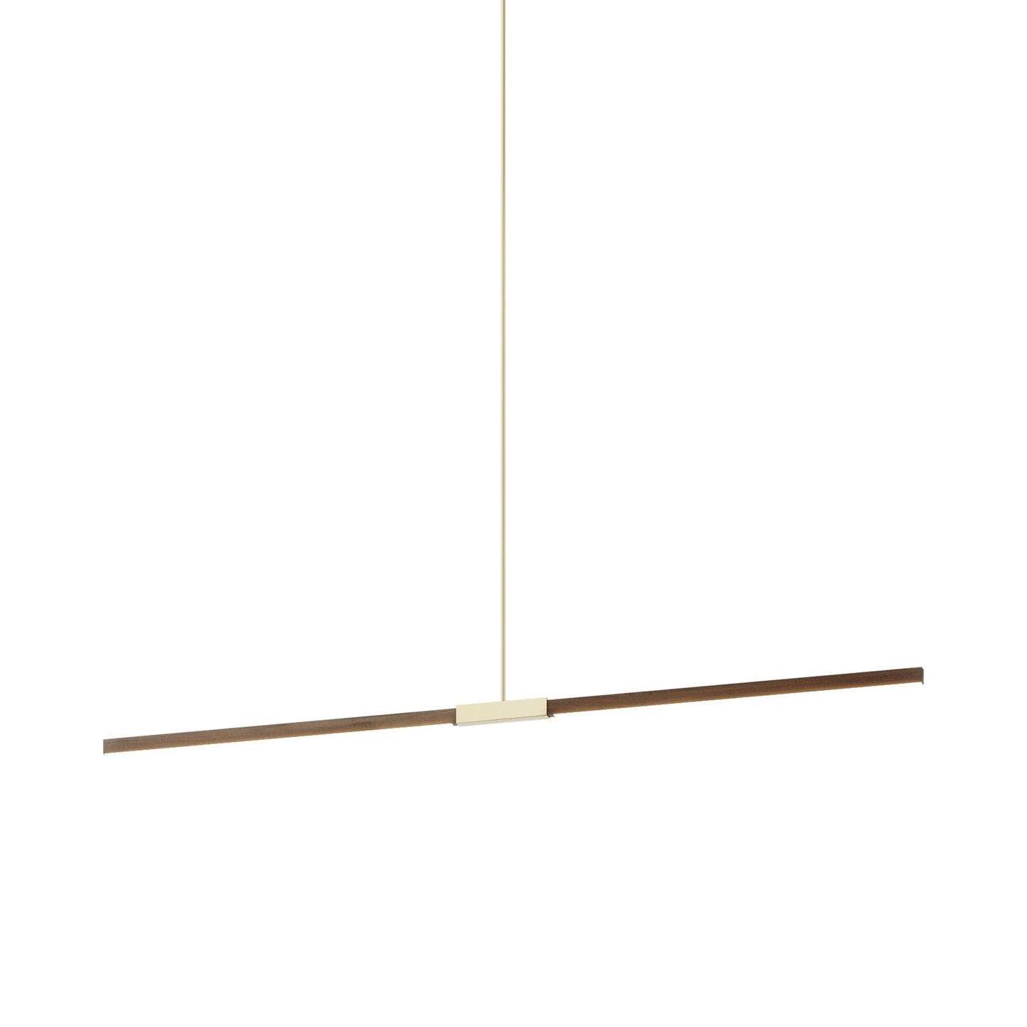 Stickbulb 6ft Linear LED Pendant Light in American Walnut/Polished Brass.