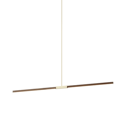 Stickbulb 6ft Linear LED Pendant Light in American Walnut/Polished Brass.