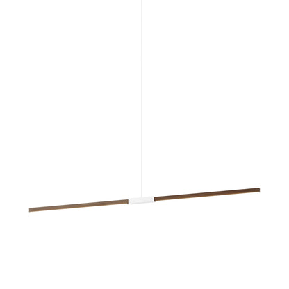 Stickbulb 6ft Linear LED Pendant Light in American Walnut/White.