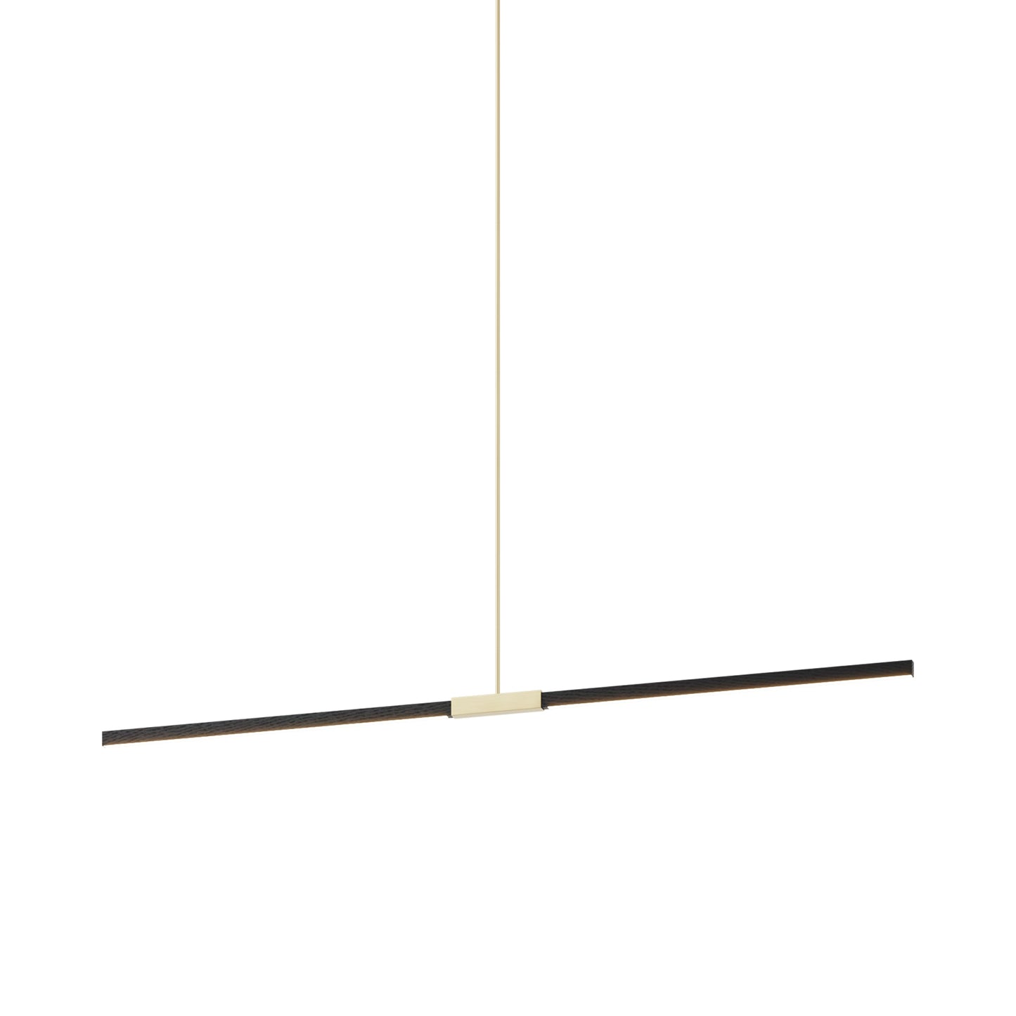 Stickbulb 6ft Linear LED Pendant Light in Ebonized Oak/Brushed Brass.