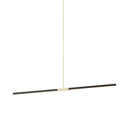 Stickbulb 6ft Linear LED Pendant Light in Ebonized Oak/Brushed Brass.