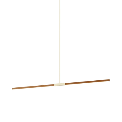 Stickbulb 6ft Linear LED Pendant Light in Heart Pine (Reclaimed)/Polished Brass.