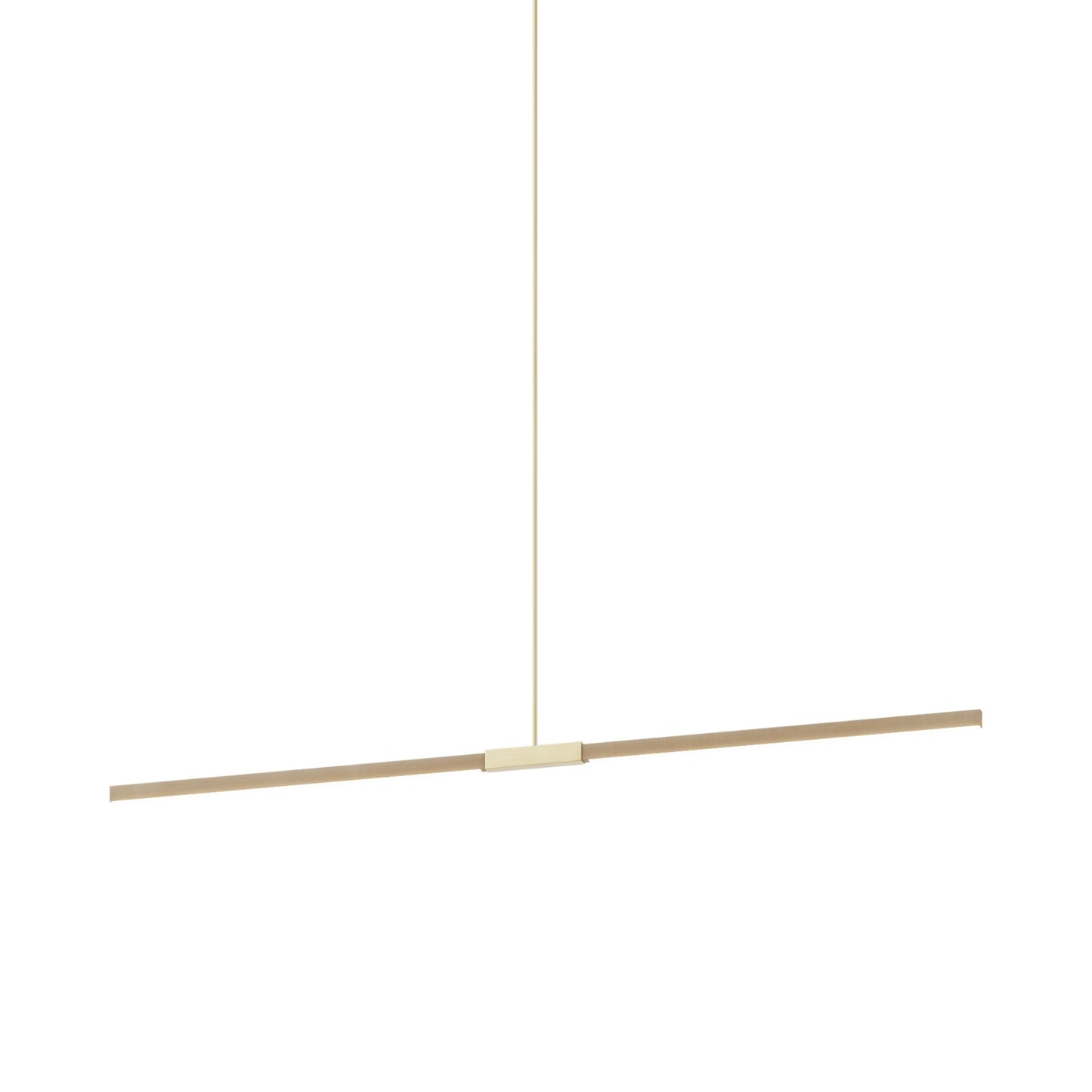 Stickbulb 6ft Linear LED Pendant Light in Maple/Brushed Brass.