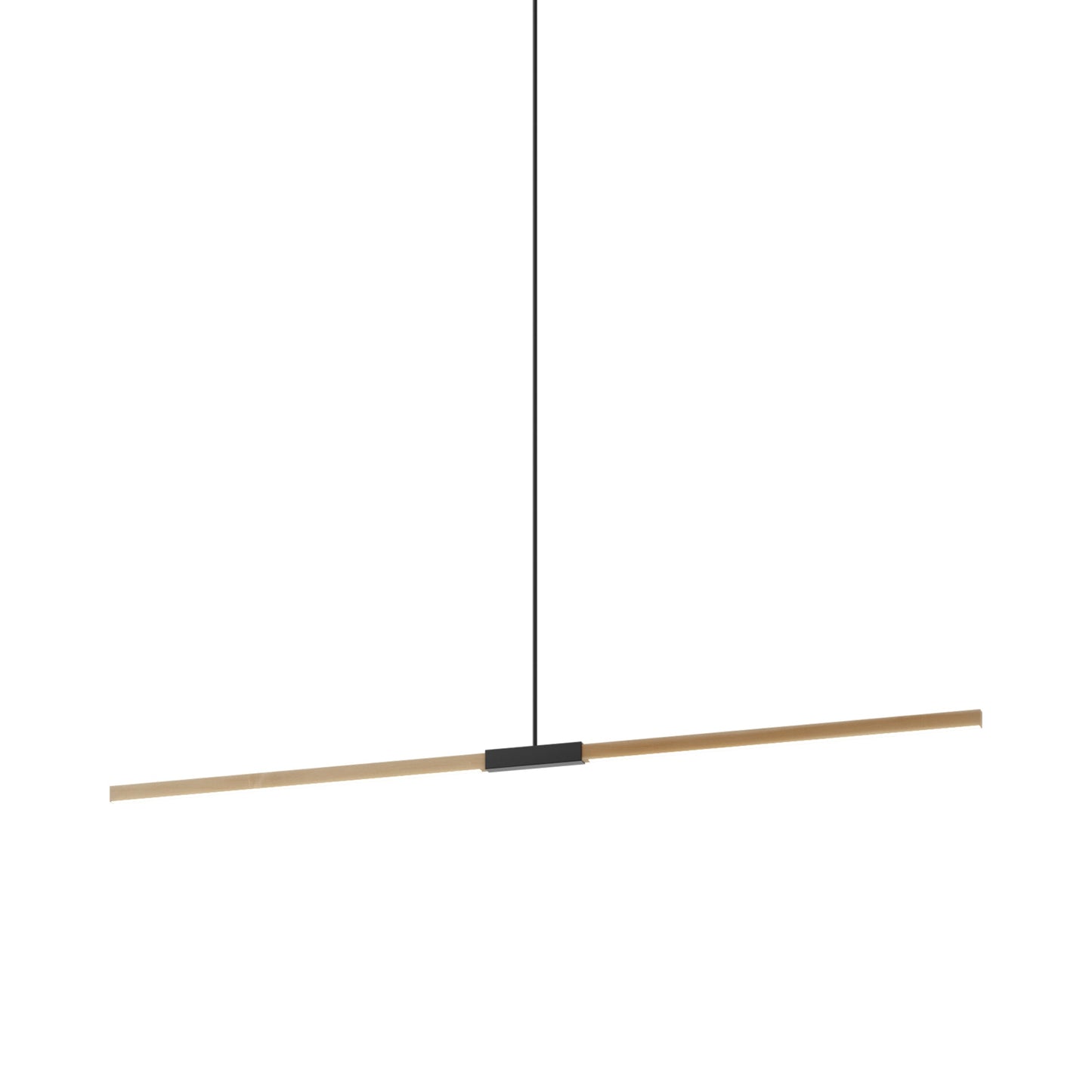 Stickbulb 6ft Linear LED Pendant Light in Maple/Matte Black.