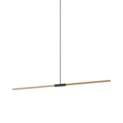 Stickbulb 6ft Linear LED Pendant Light in Maple/Matte Black.