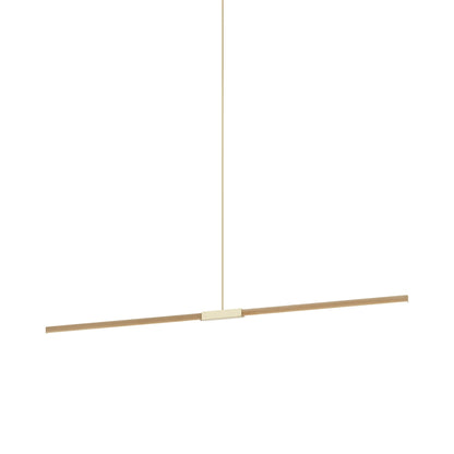 Stickbulb 6ft Linear LED Pendant Light in Maple/Polished Brass.