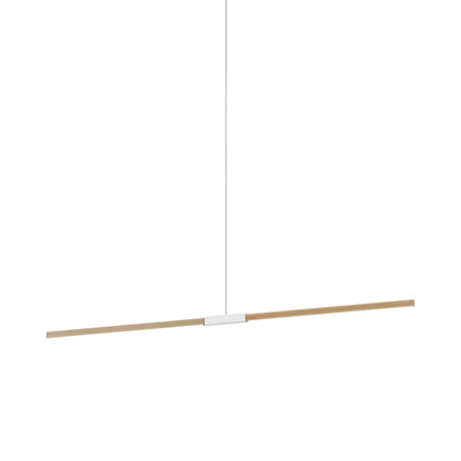 Stickbulb 6ft Linear LED Pendant Light in Maple/Polished Nickel.