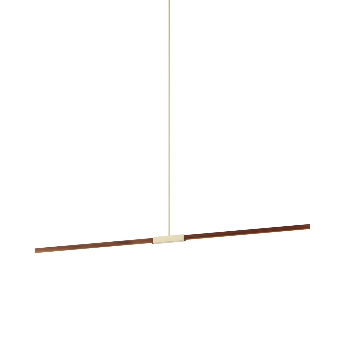 Stickbulb 6ft Linear LED Pendant Light in Water Tower Redwood/Brushed Brass.