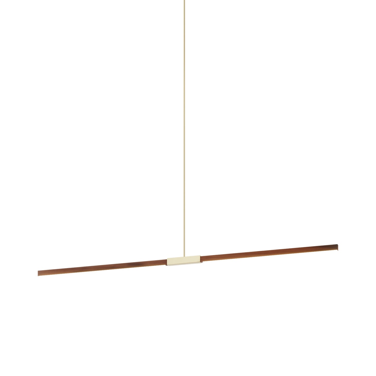 Stickbulb 6ft Linear LED Pendant Light in Water Tower Redwood/Polished Brass.