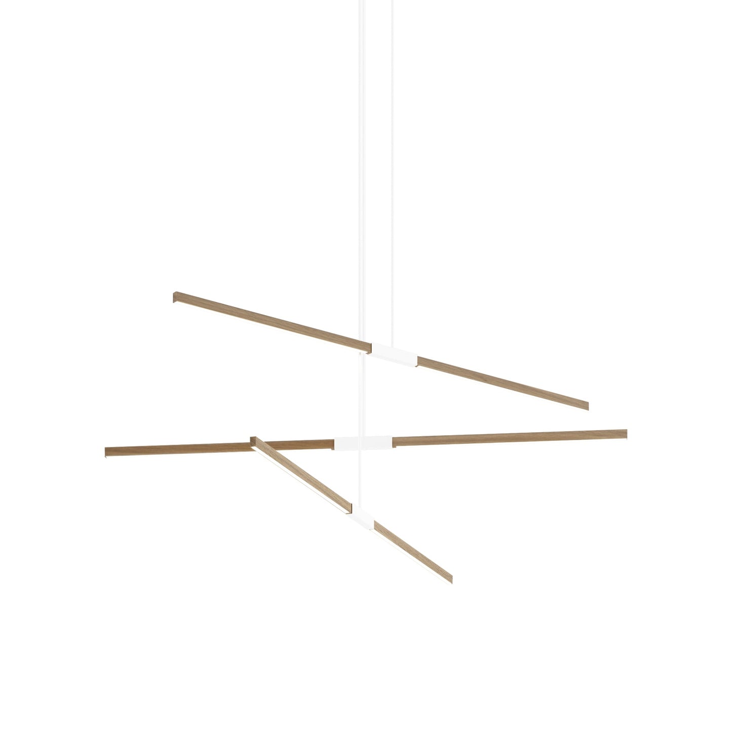 Stickbulb 6ft Multi Light Linear LED Pendant Light in Clear White Oak/White.