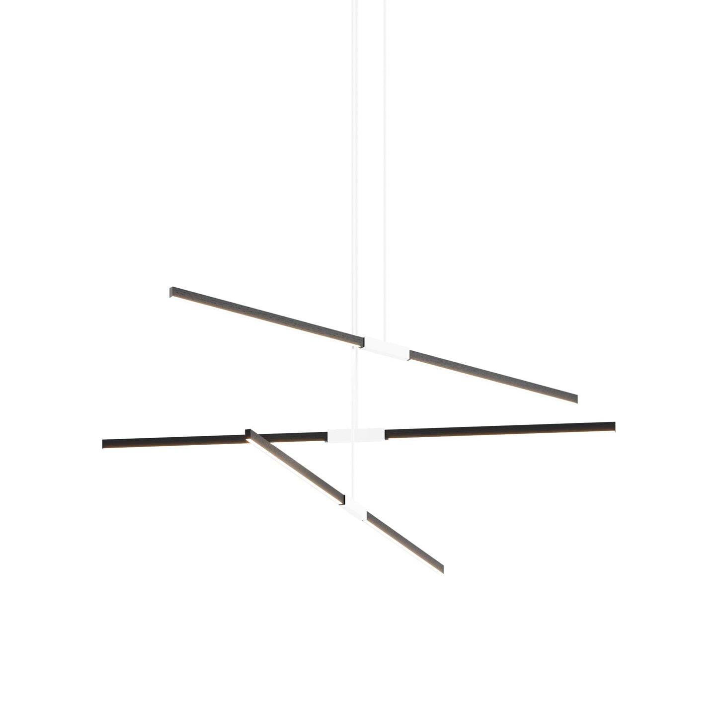 Stickbulb 6ft Multi Light Linear LED Pendant Light in Ebonized Oak/White.