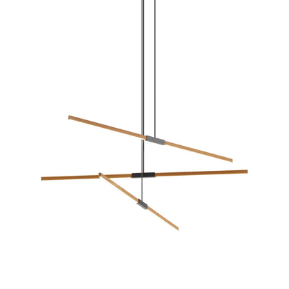 Stickbulb 6ft Multi Light Linear LED Pendant Light in Heart Pine (Reclaimed)/Blackened.