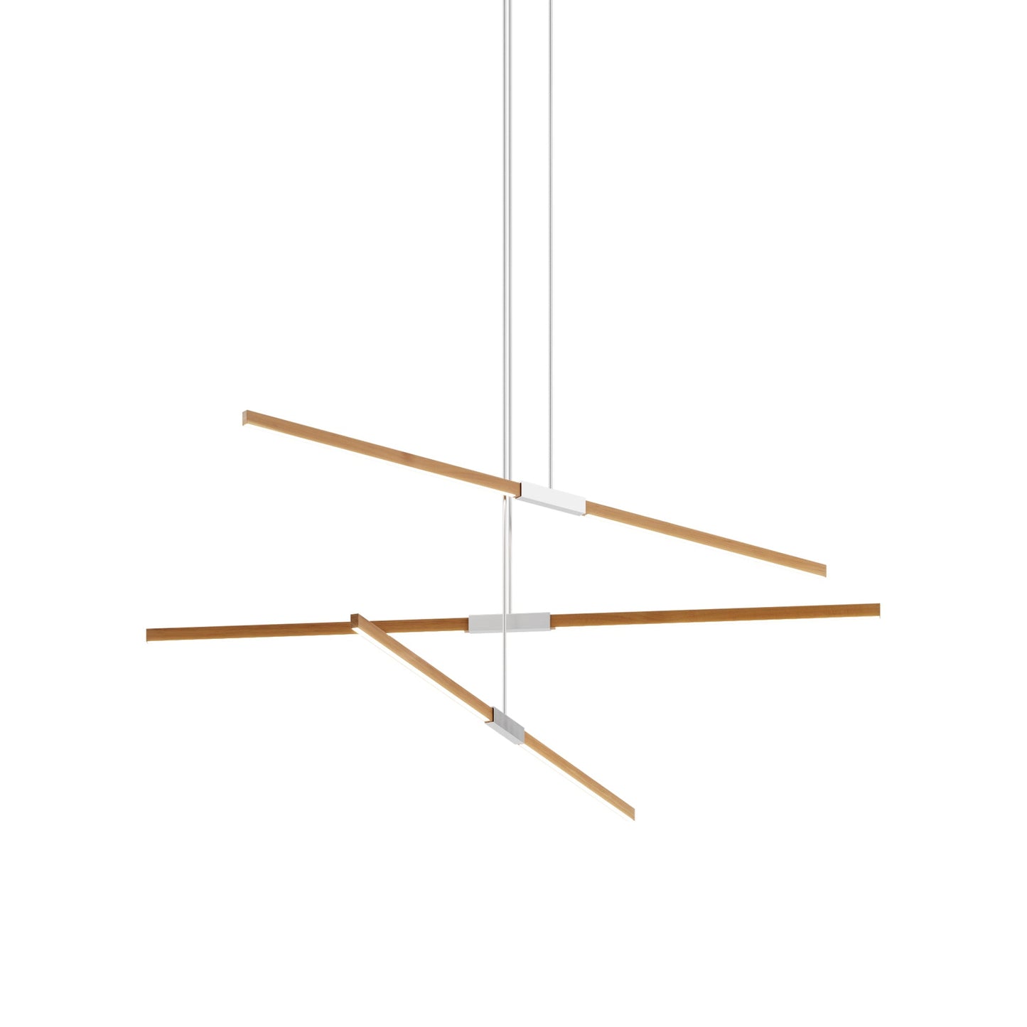 Stickbulb 6ft Multi Light Linear LED Pendant Light in Heart Pine (Reclaimed)/Brushed Nickel.
