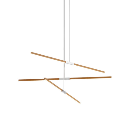 Stickbulb 6ft Multi Light Linear LED Pendant Light in Heart Pine (Reclaimed)/Brushed Nickel.
