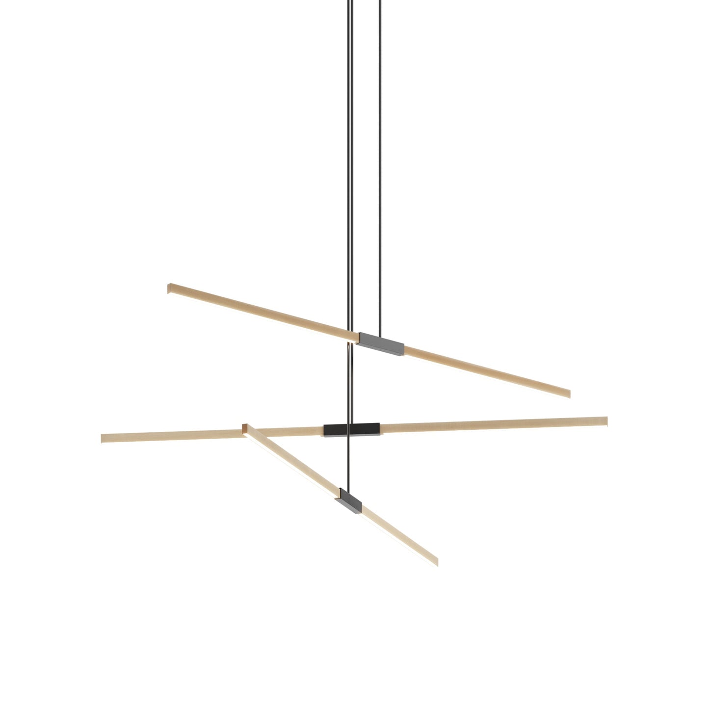 Stickbulb 6ft Multi Light Linear LED Pendant Light in Maple/Blackened.