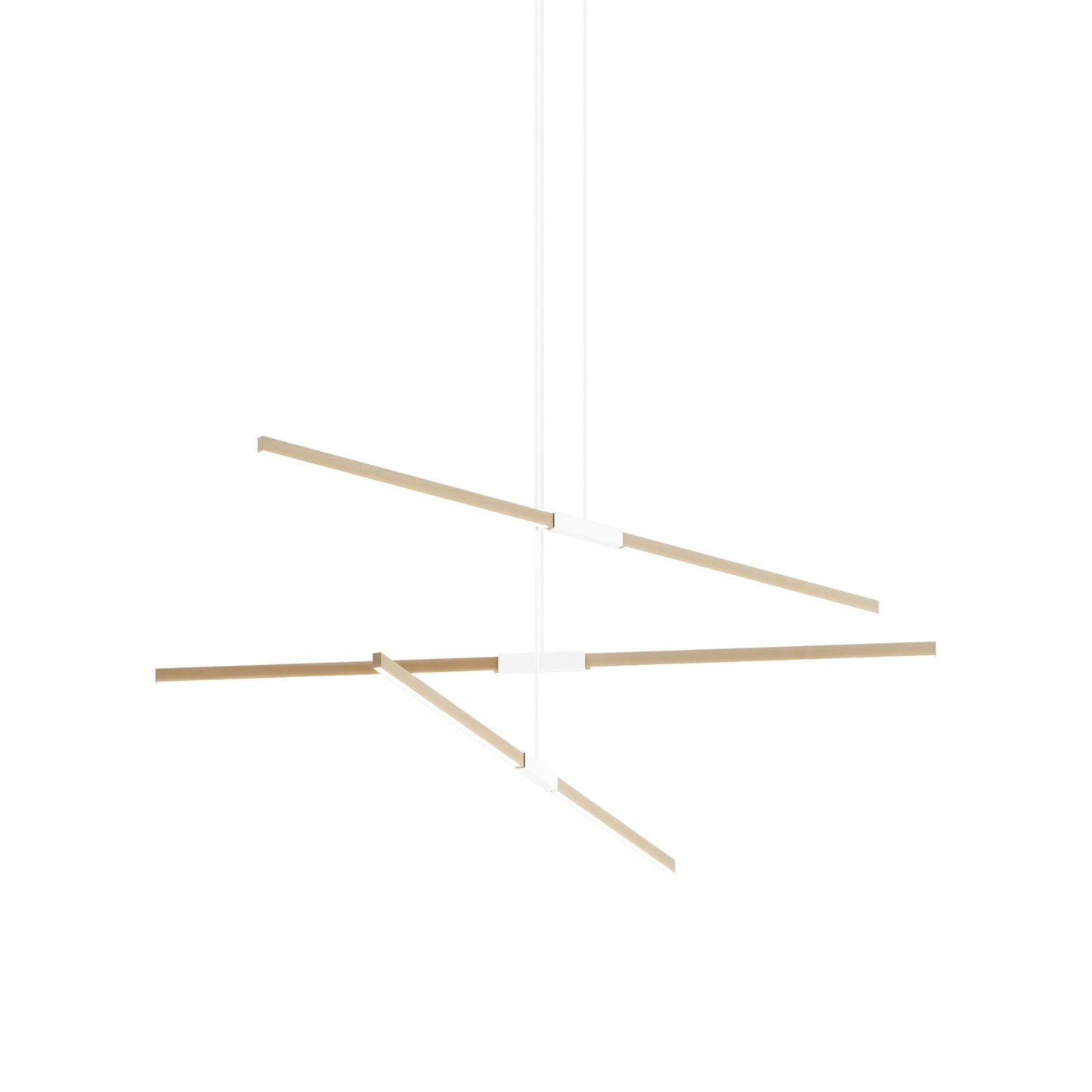 Stickbulb 6ft Multi Light Linear LED Pendant Light in Maple/White.